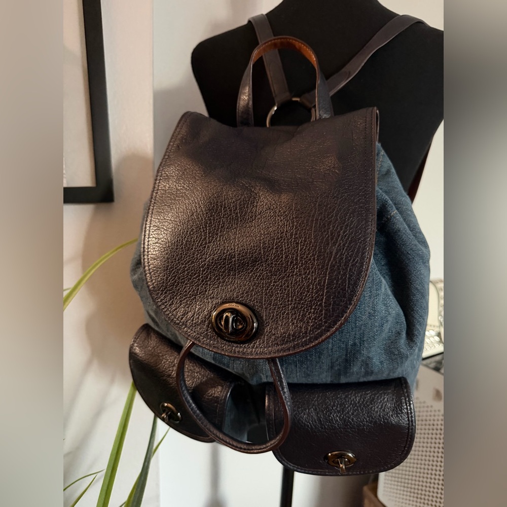 Coach Rucksack Backpack in Colorblock Denim - Picture 14 of 15